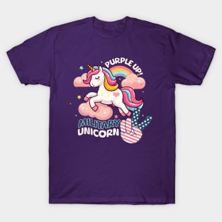 Purple Up! Military Child Unicorn Kids T-Shirt